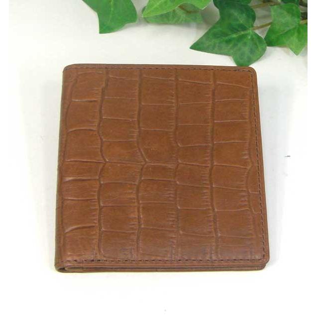 大人気新品 Cシリーズ スィンリー THINLY 薄型2つ折財布 SL-C-S02BRW 札入れ（小）クロコ型押しタイプ ブラウン色 革小物手入れ用品