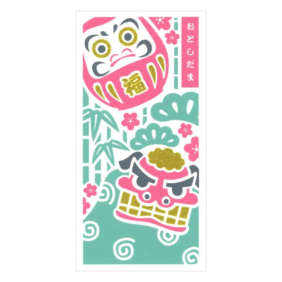 お年玉ポチ袋 大 同柄4枚 2枚 2パック セット だるまと