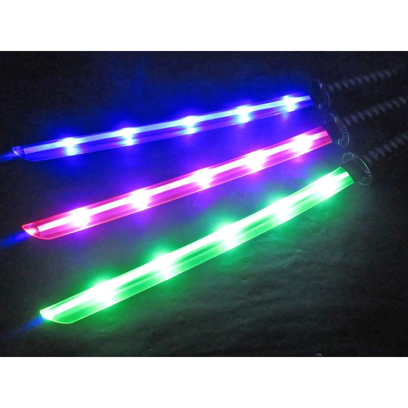 光るおもちゃ サウンドライト日本刀【全3色/色選べません】(6個入