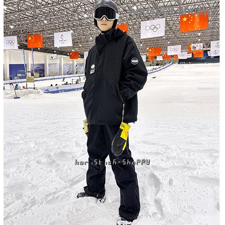 スキーウェア スノーボードウェア メンズ レディース  上下セット ボードウェア スノボウェア ジャケット スノーボード スノボー スキー パンツ ズボン 黒｜horistick-shoppy｜11