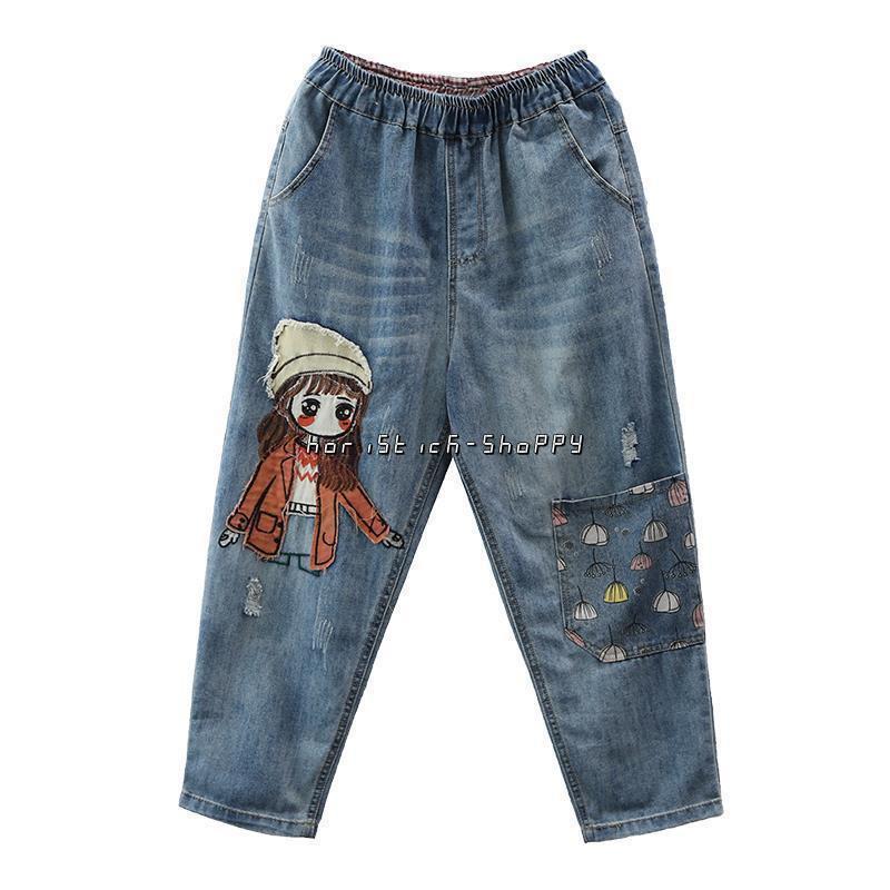 デニムパンツ レディース ワイドパンツ 森ガール風 ウエストゴム デニムパンツ レディース ワイドパンツ 森ガール風 ウエストゴム