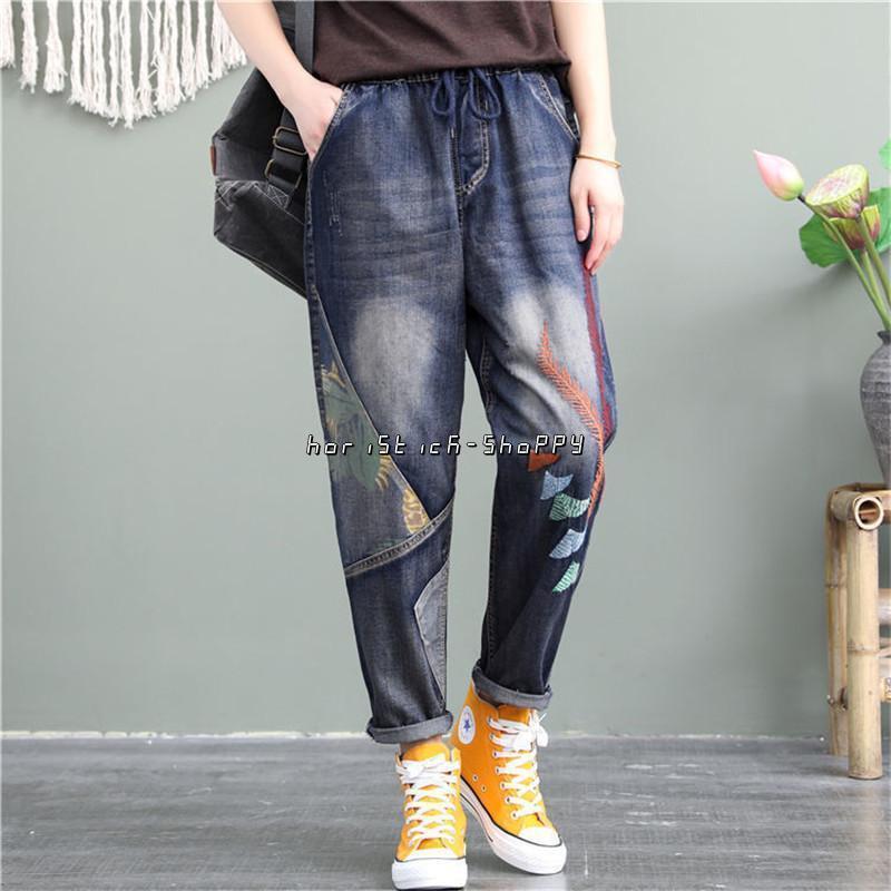 デニムパンツ レディース ワイドパンツ 森ガール風 ウエストゴム デニムパンツ レディース ワイドパンツ 森ガール風 ウエストゴム