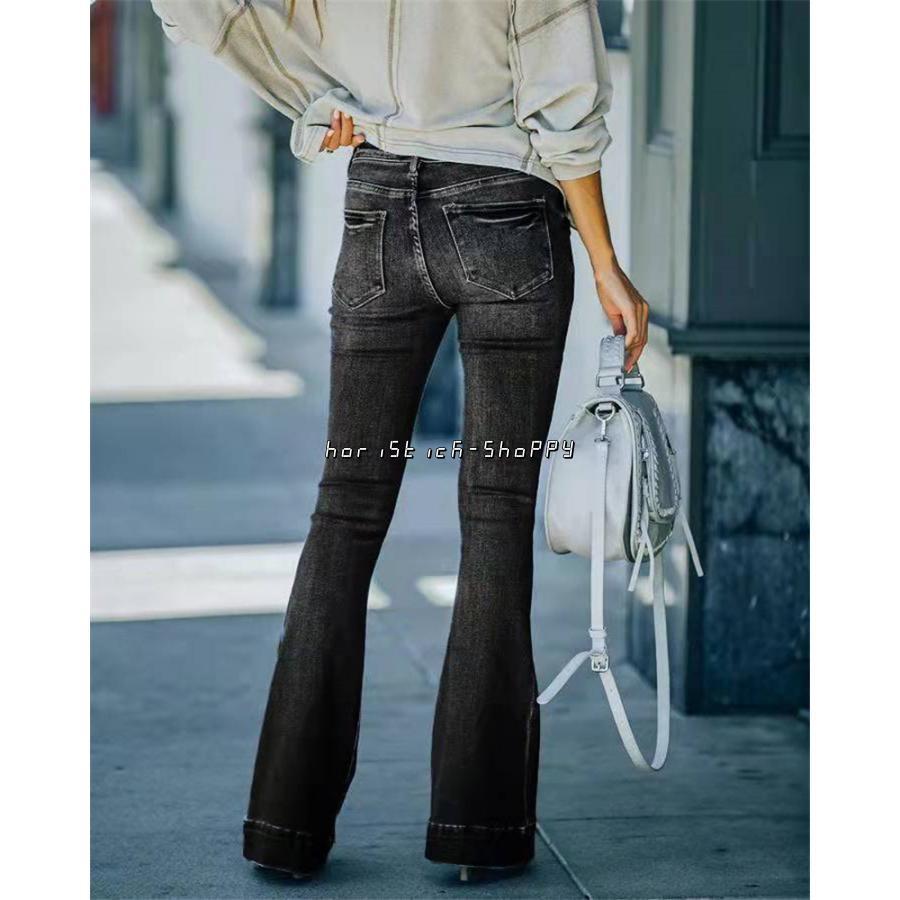 デニムパンツ ジーンズ フレアパンツロングパンツ レディース デニムパンツ ジーンズ フレアパンツロングパンツ レディース