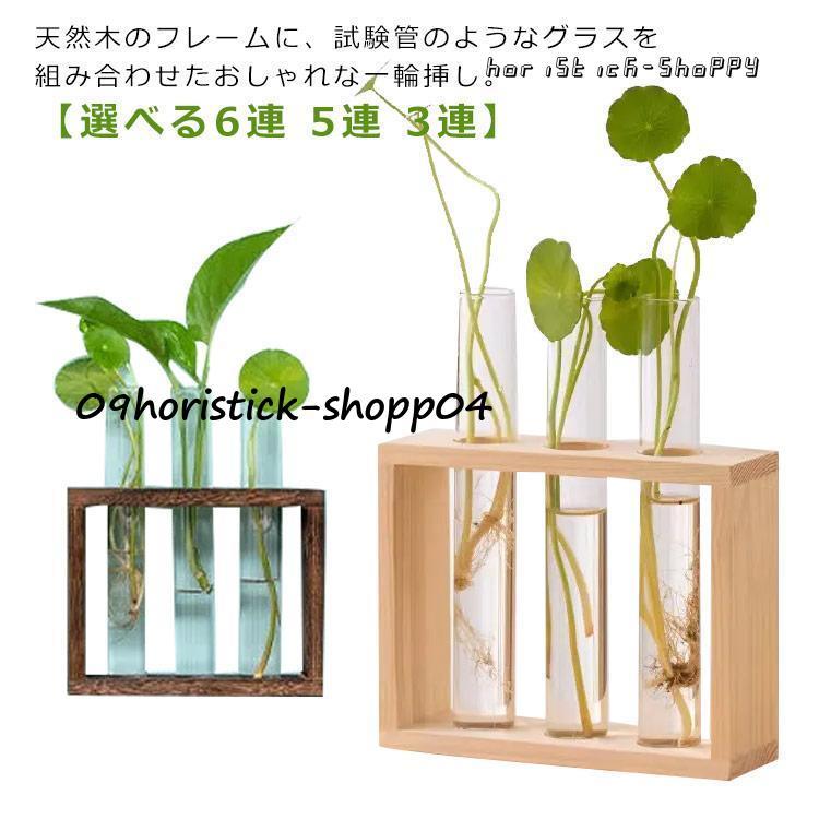 花瓶 一輪挿し 試験管 6連 フラワーベース ガラス 花びん 木製 花瓶 一輪挿し 試験管 6連 フラワーベース ガラス 花びん 木製