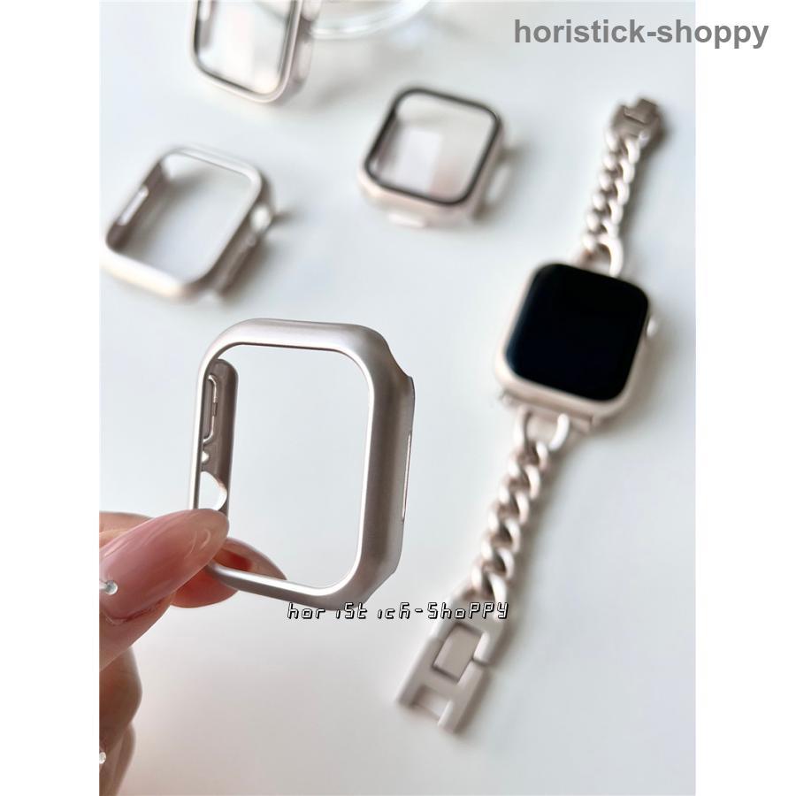 アップルウォッチ カバー Apple Watch SE 8 7 シリーズ8 ケース 全面保護 高級感 カバー 45mm 44mm ゴールド シルバー｜horistick-shoppy｜07