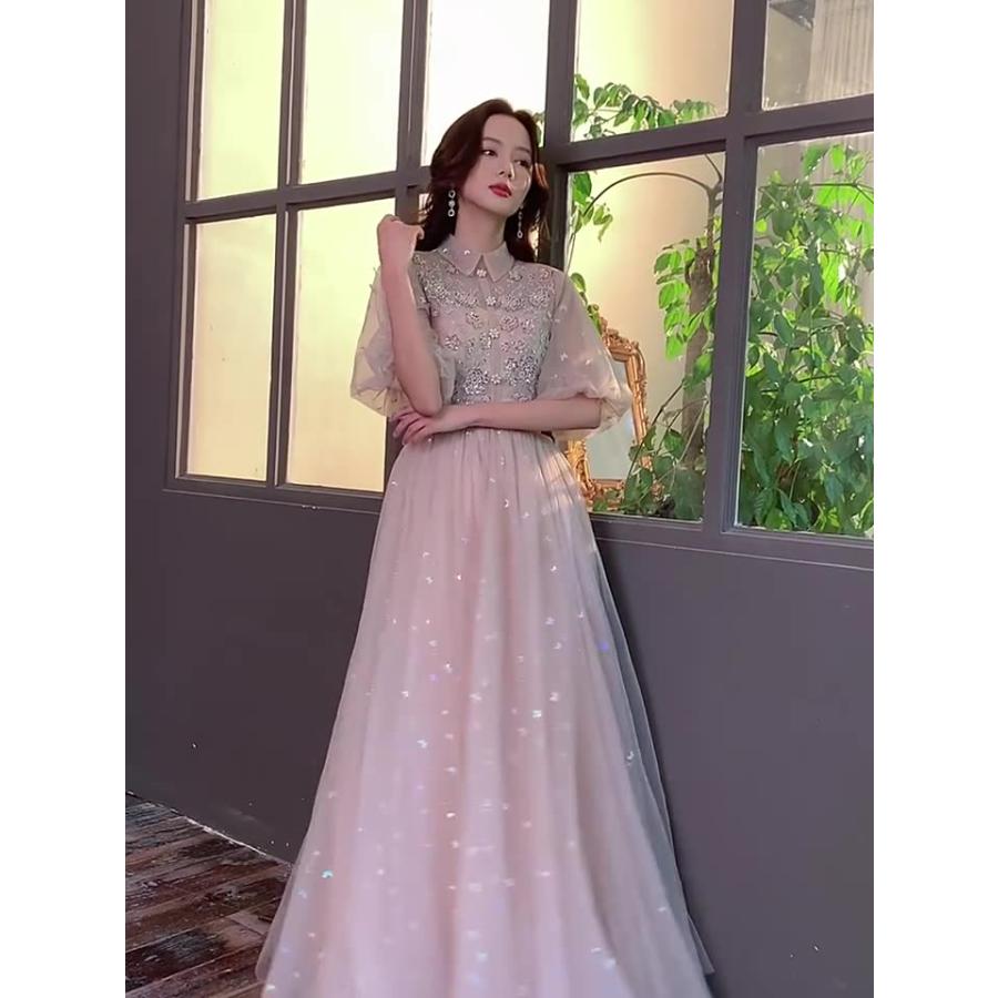 パーティードレス 結婚式 お呼ばれドレス 袖あり 襟付き パーティードレス 結婚式 お呼ばれドレス 袖あり 襟付き