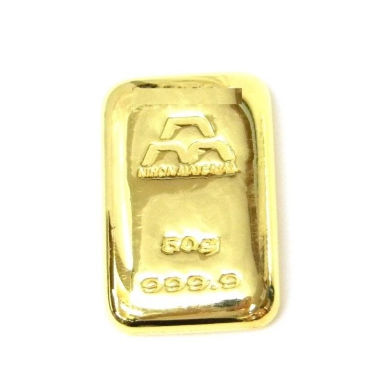 激安正規品日本マテリアル 純金 インゴット ゴールドバー 金塊(38131)(38131) 50g K24 24金 ゴールド 貨幣、メダル、インゴット 