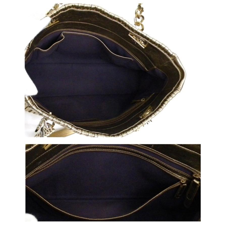 ブルガリ BVLGARI トートバッグ モテーネ ピンクゴールド　メタリックレザー　シャーリング  レディース 【中古】(38732) BVLGARI（ブルガリ） トートバッグ モテーネ ピンクゴールド