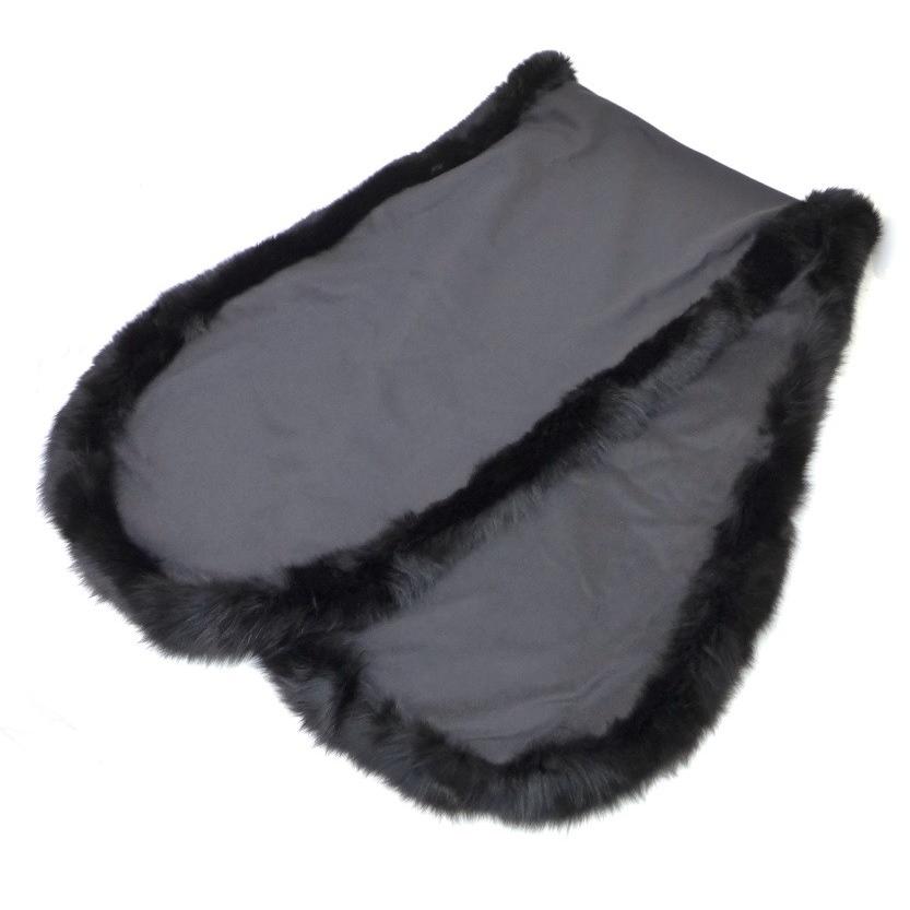 WAKO（ワコー） 和光 ストール フォックス付き ショール 黒 【中古