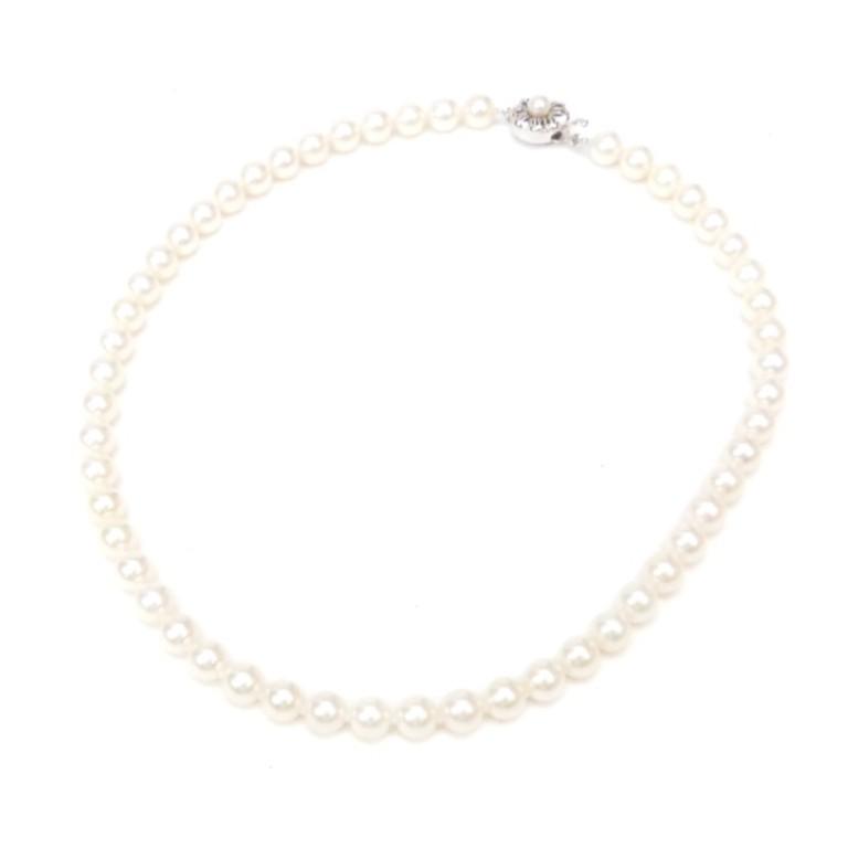 パールネックレス 7.5〜8.0mm 真珠/シルバー 37.8g(48024 パールネックレス 7.5〜8.0mm 真珠/シルバー 37.8g(48024