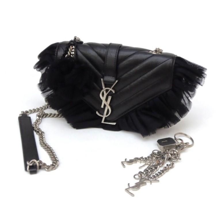 代引き手数料無料 イヴ サンローラン Ysl ショルダーバッグ チェーンバッグ フリル 黒 レザー 中古 堀田商事質店 Yahoo 店 通販 Yahoo ショッピング 当店人気の限定モデルが再々々入荷 Karmagazine Net