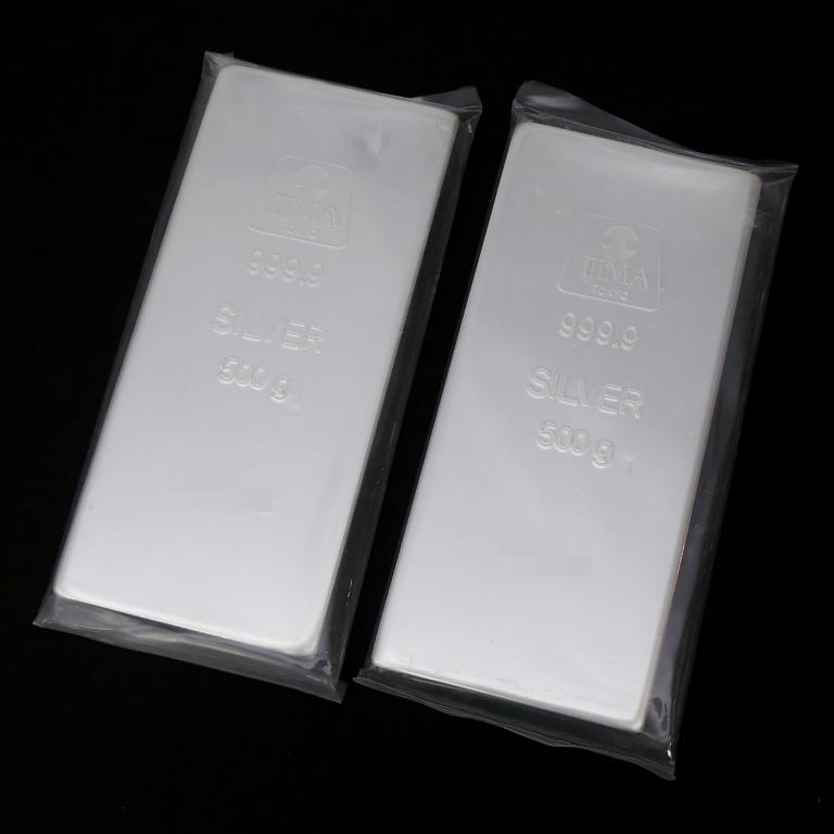 井嶋金銀工業 純銀 インゴット [桐箱付] 500g×2本セット シルバー
