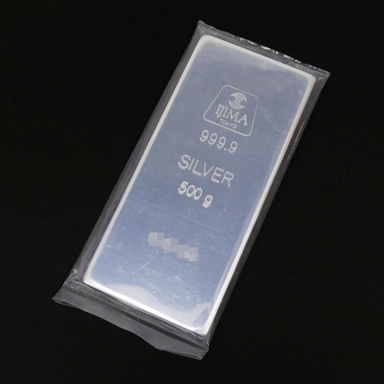 井嶋金銀工業 純銀 インゴット [桐箱付] 500g ingot シルバー/SV999.9