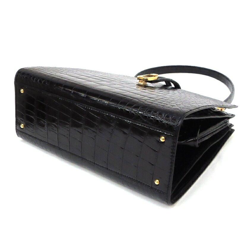 MORABITO（モラビト） ハンドバッグ クロコダイル 黒 【中古】(56274