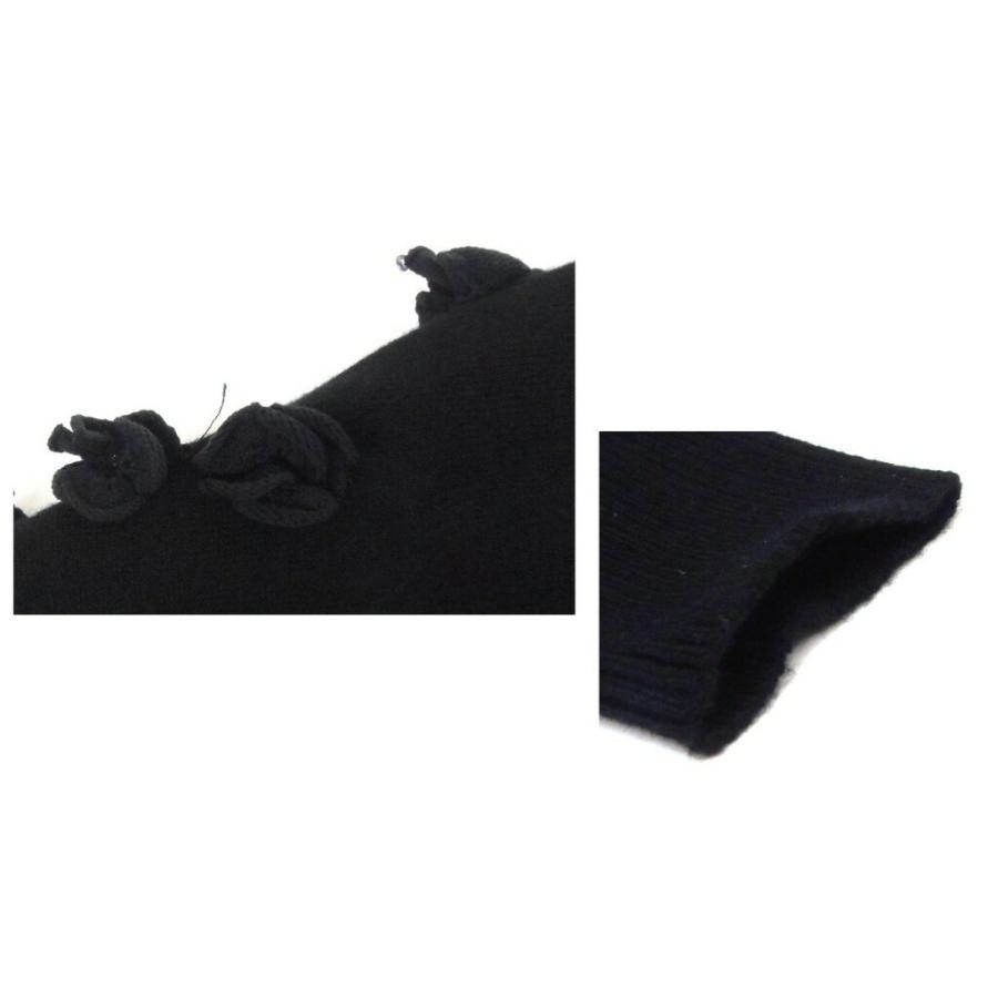 CHANEL（シャネル） カメリアモチーフニットセーター 黒 【中古