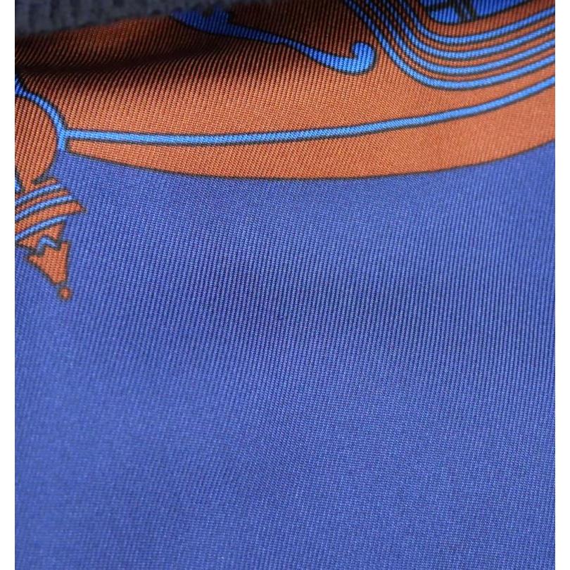 HERMES エルメス 半袖ニットワンピース シェーヌダンクル柄 シルク混  