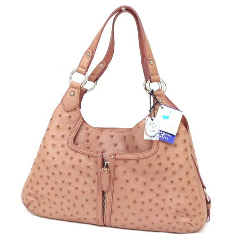 ｻﾝﾎﾟｰ SANPO ｼｮﾙﾀﾞｰﾊﾞｯｸﾞ ｵｰｽﾄﾘｯﾁ ﾋﾟﾝｸ系 【中古】(57444) サンポー SANPO ショルダーバッグ オーストリッチ ピンク系 【中古