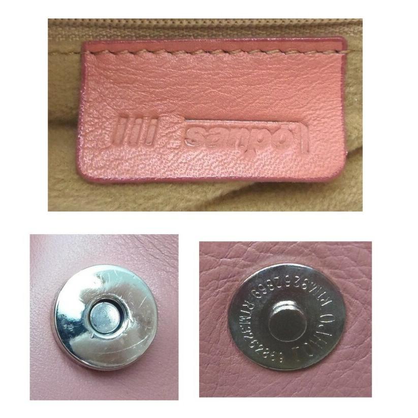 サンポー SANPO ショルダーバッグ オーストリッチ ピンク系 【中古