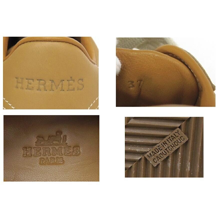 HERMES エルメス スニーカー クイック ベージュ レザー 37(57893 HERMES エルメス スニーカー クイック ベージュ レザー 37(57893