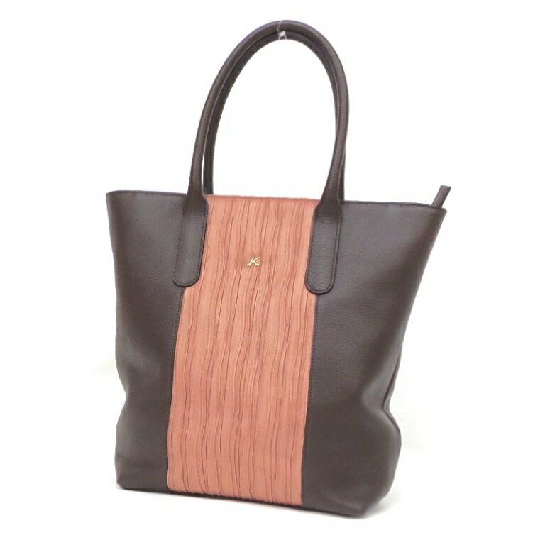 ｷﾀﾑﾗ kitamura ﾊﾞｲｶﾗｰﾄｰﾄﾊﾞｯｸﾞ ﾌﾞﾗｳﾝ×ﾋﾟﾝｸ 【中古】(58261) Kitamura（キタムラ） バイカラートートバッグ ブラウン×ピンク 【中古