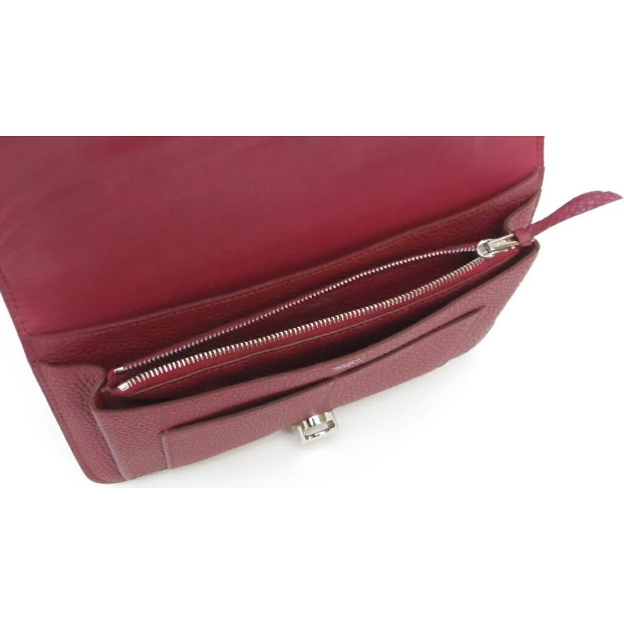 HERMES エルメス 長財布 ドゴンGM SV金具 □R刻印 ルージュグレナ 