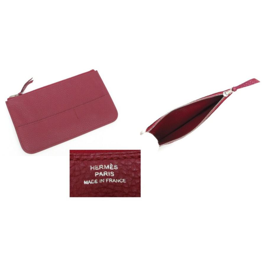 HERMES エルメス 長財布 ドゴンGM SV金具 □R刻印 ルージュグレナ 