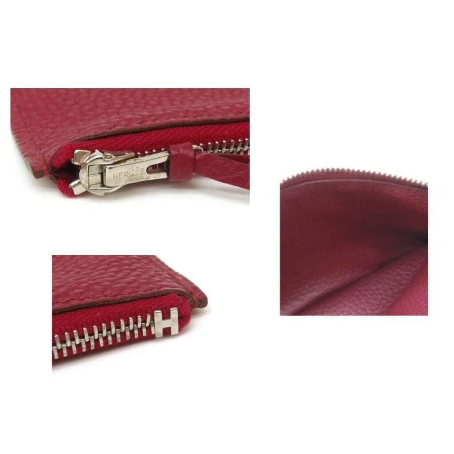 HERMES エルメス 長財布 ドゴンGM SV金具 □R刻印 ルージュグレナ 