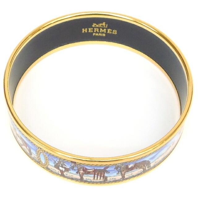 美品☆エルメス　バングル　エマイユ系 HERMES（エルメス） エマイユGM フラッグ＆バード 七宝焼 バングル