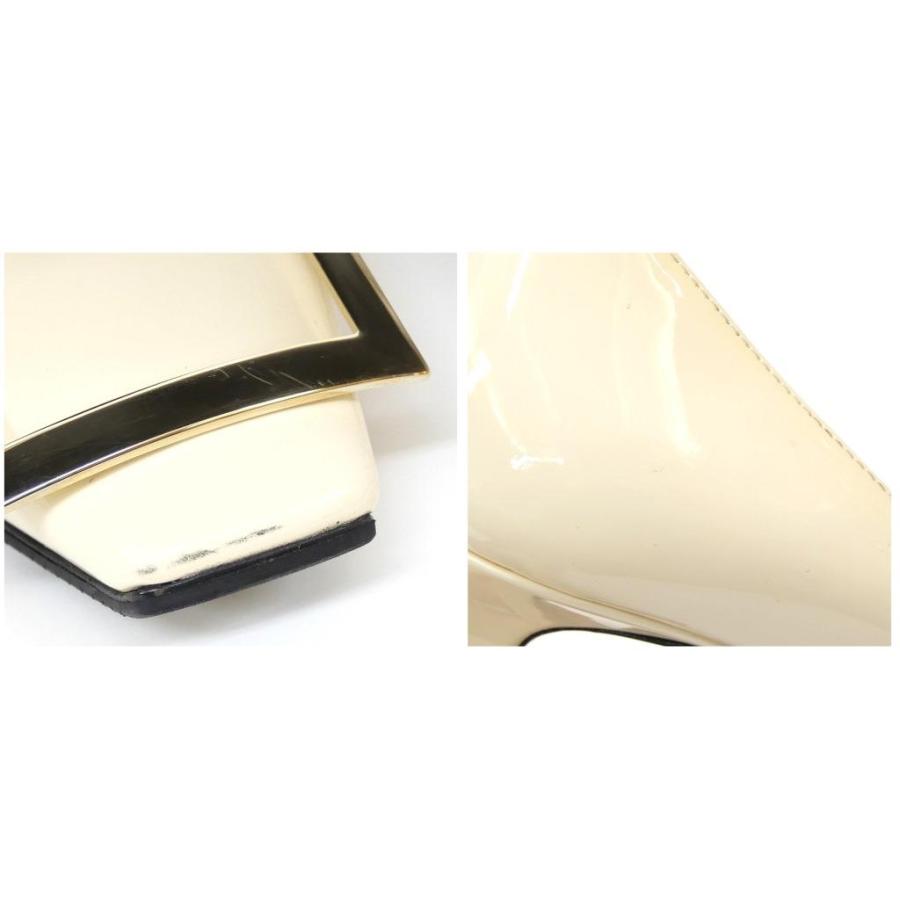Roger Vivier　パンプス エナメル パテントレザー 白 39 1/2 Roger Vivier（ロジェヴィヴィエ） パンプス エナメル オフホワイト