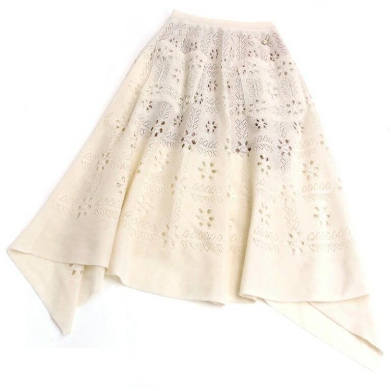 CHANEL（シャネル） ロングフレアスカート 2021花柄 透かし編み