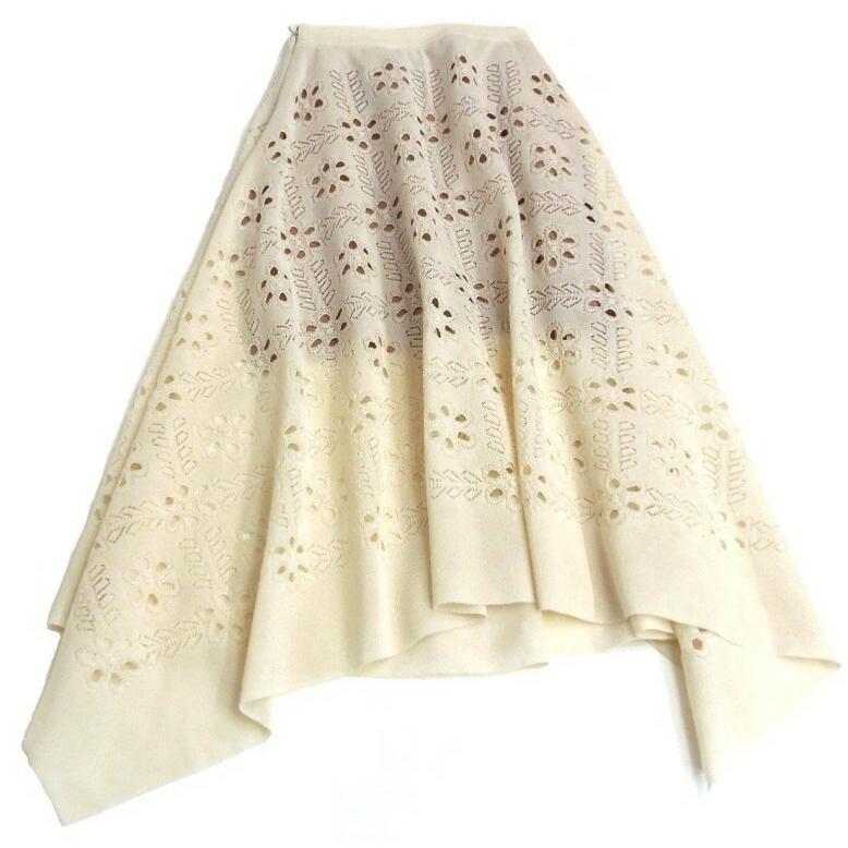 CHANEL（シャネル） ロングフレアスカート 2021花柄 透かし編み