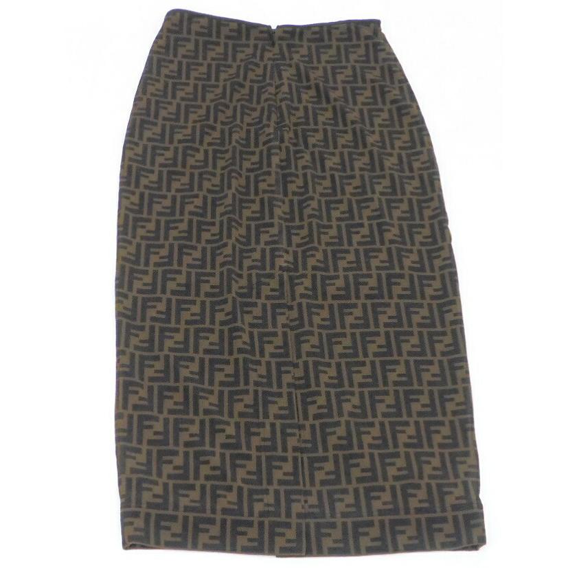 フェンディ FENDI ロングタイトスカート ズッカ ブラウン 【中古  