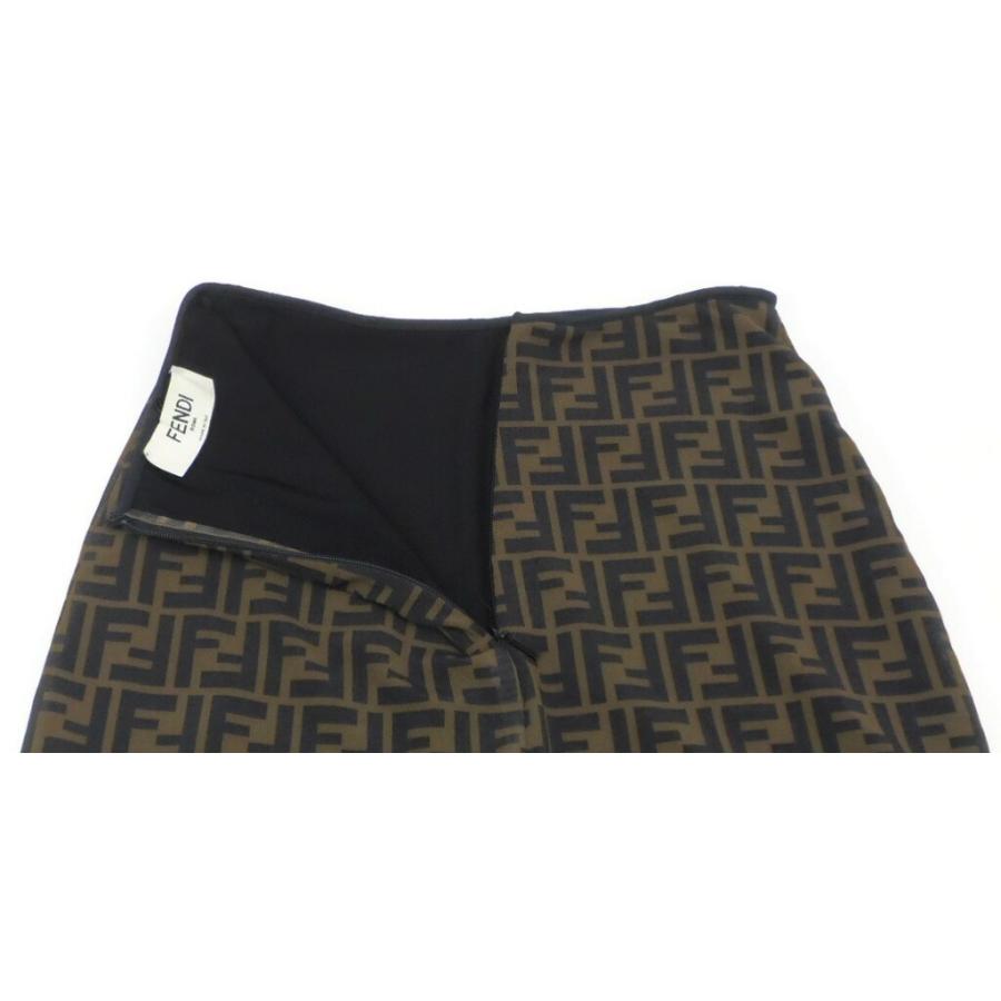 フェンディ FENDI ロングタイトスカート ズッカ ブラウン 【中古 