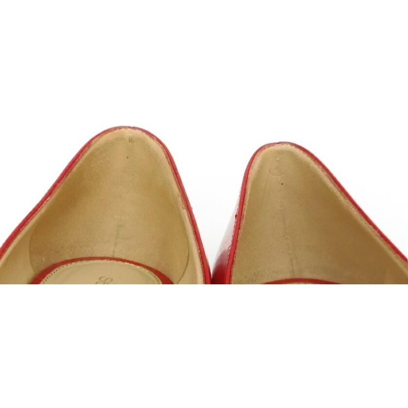 Sergio rossi ﾊｲﾋｰﾙﾊﾟﾝﾌﾟｽ ｴﾅﾒﾙ ｳｪｯｼﾞ 赤 ﾊﾟﾃﾝﾄﾚｻﾞｰ 37 【中古】(58904) Sergio rossi（セルジオロッシ） ハイヒールパンプス エナメル