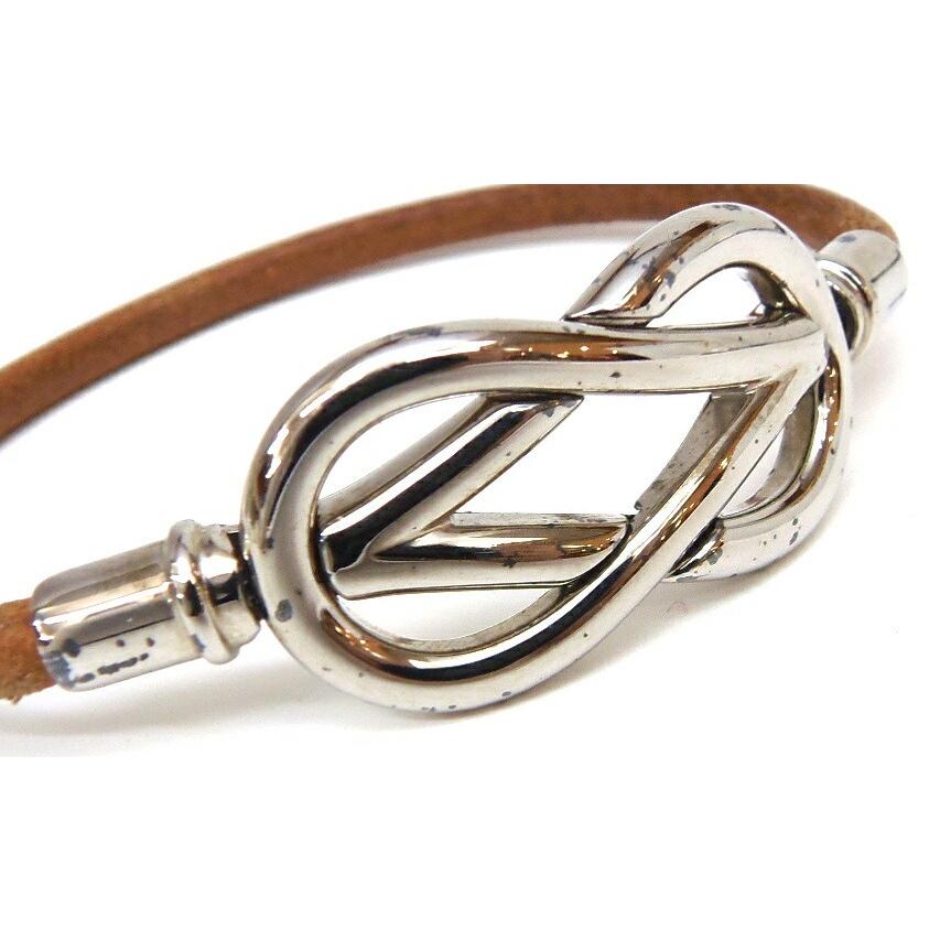HERMES（エルメス） ブレスレット アタメ SV金具 茶【中古】(58971