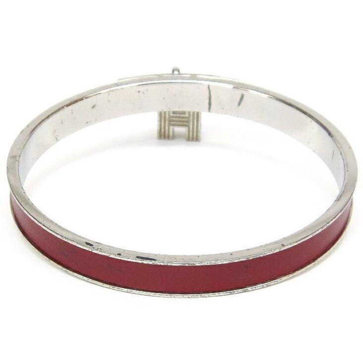 HERMES（エルメス） ブレスレット ケリーバングル 赤×シルバー【中古