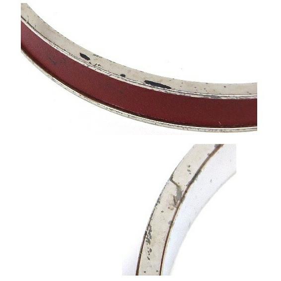 HERMES ブレスレット ケリーバングル 赤×シルバー【中古】(59117