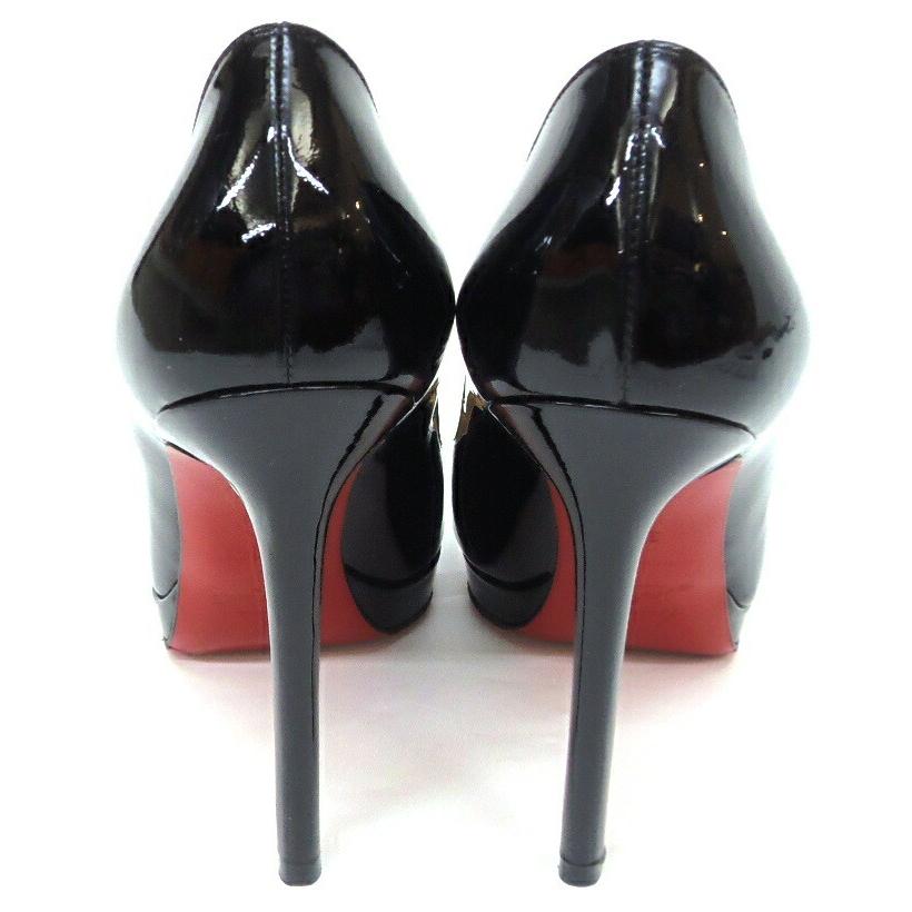 産地直送 クリスチャン ルブタン 店のクリスチャン ピンヒールパンプス 黒 レディースファッション パテントレザー 36 1 2 中古 パンプス 堀田商事質店 店 通販クーポン