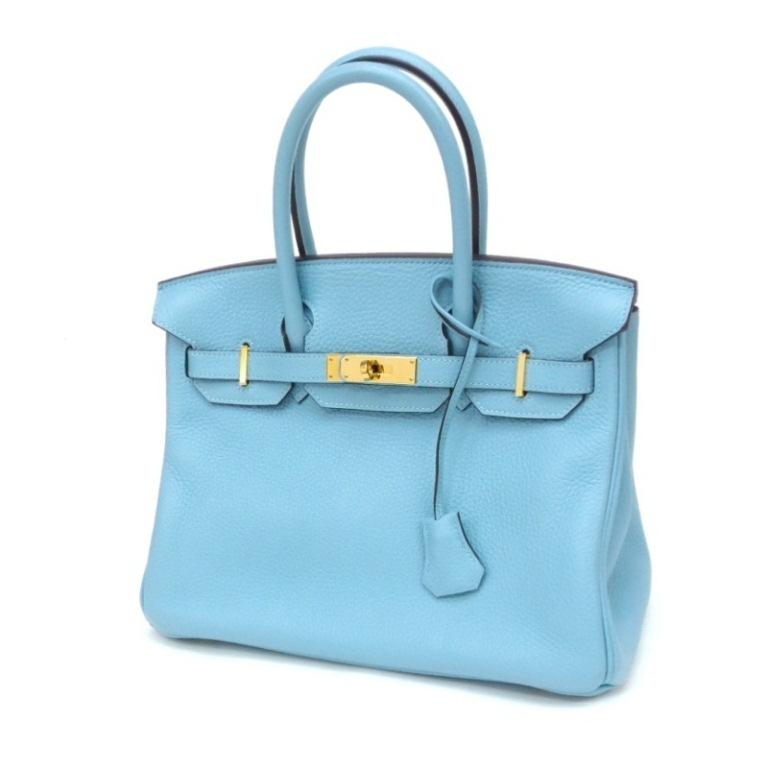 HERMES（エルメス） ハンドバッグ バーキン30 G金具 A刻印 ブルー 
