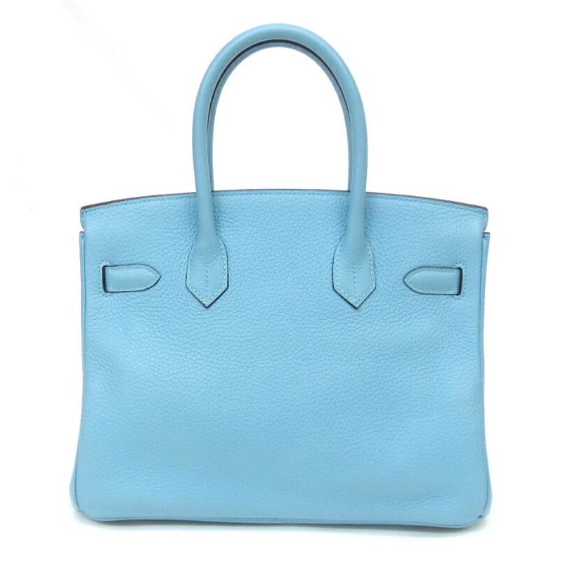 HERMES ハンドバッグ バーキン30 G金具 A刻印 ブルーアトール トリヨンクレマンス 【中古】(59291) HERMES（エルメス） ハンドバッグ バーキン30 G金具 A刻印 ブルー
