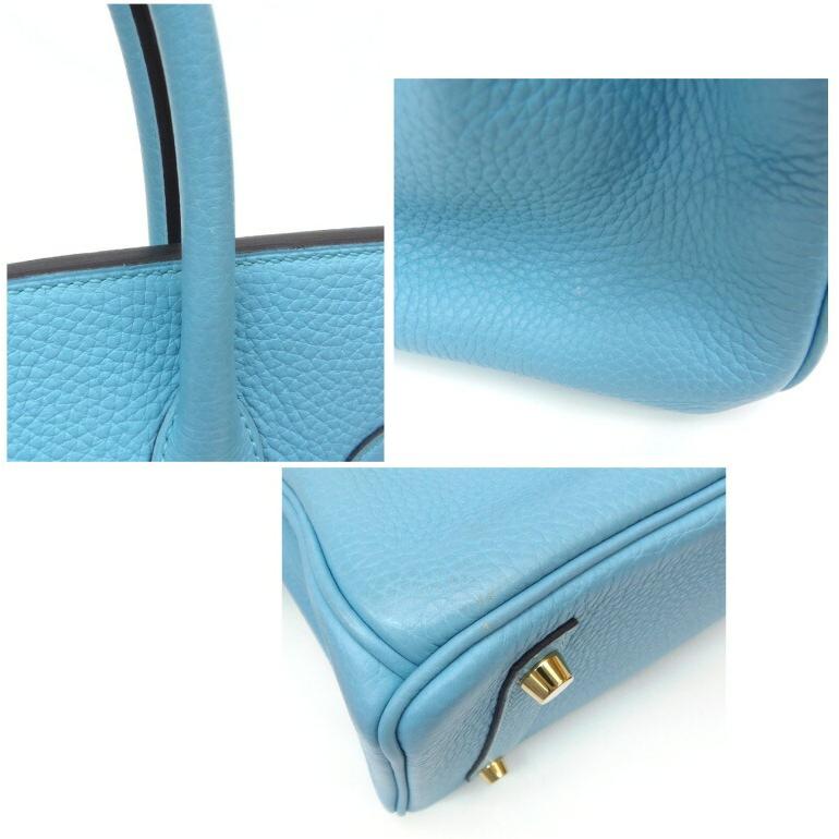 HERMES（エルメス） ハンドバッグ バーキン30 G金具 A刻印 ブルー