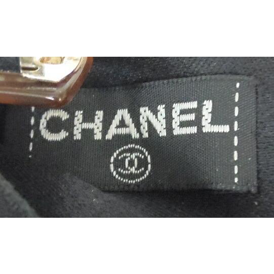 CHANEL シャネル バレッタ リボンモチーフ 黒 サテン 【中古 CHANEL シャネル バレッタ リボンモチーフ 黒 サテン 【中古
