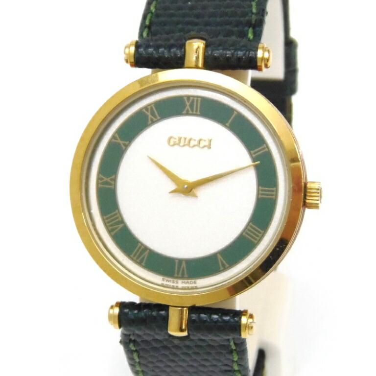GUCCI レディースウォッチ 腕時計 クオーツ シェリー グリーン革 GUCCI レディースウォッチ 腕時計 クオーツ シェリー グリーン革