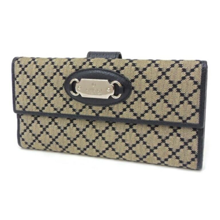 GUCCI（グッチ） 長財布 ディアマンテ キャンバス×レザー 【中古