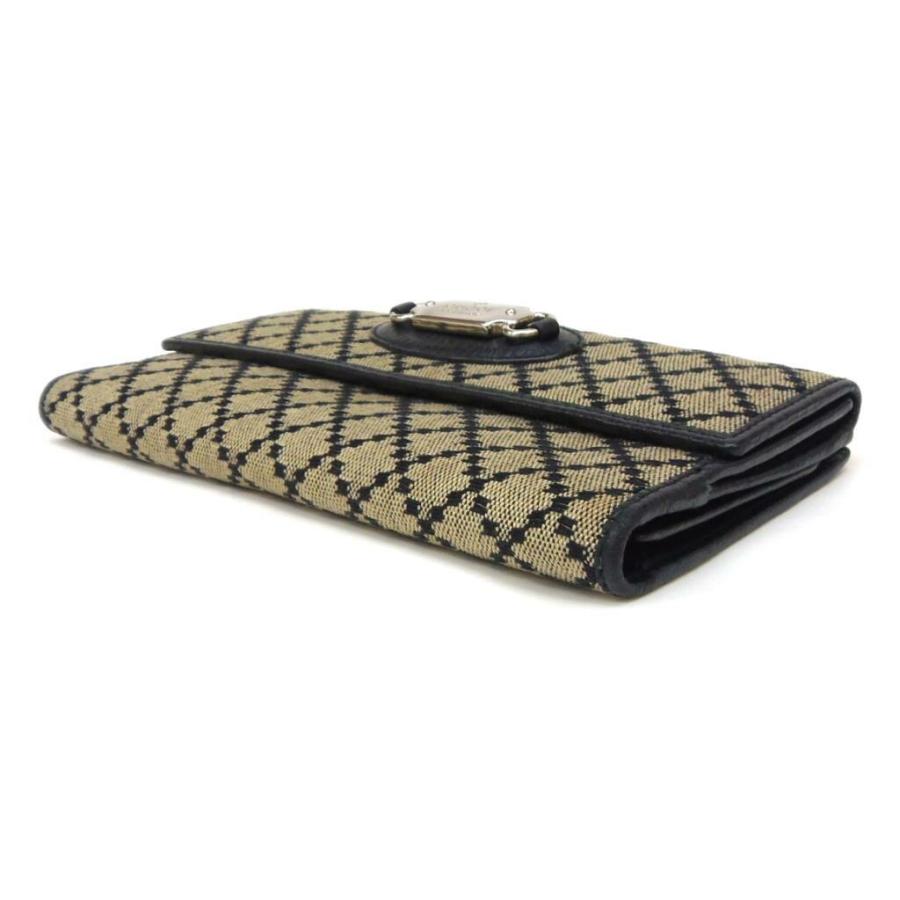 ｸﾞｯﾁ GUCCI 長財布 ﾃﾞｨｱﾏﾝﾃ ｷｬﾝﾊﾞｽ×ﾚｻﾞｰ 【中古】(61407) GUCCI（グッチ） 長財布 ディアマンテ キャンバス×レザー 【中古