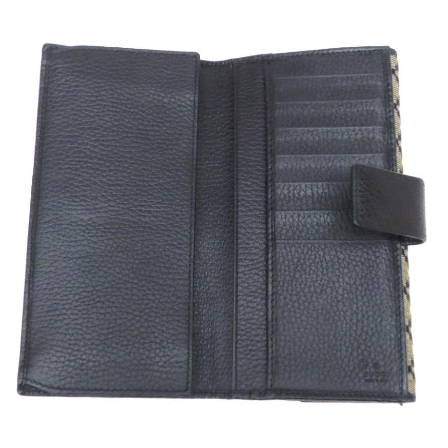 希少美品GUCCI グッチ ディアマンテ キャンバス　二つ折り 長財布 黒 GUCCI（グッチ） 長財布 ディアマンテ キャンバス×レザー 【中古