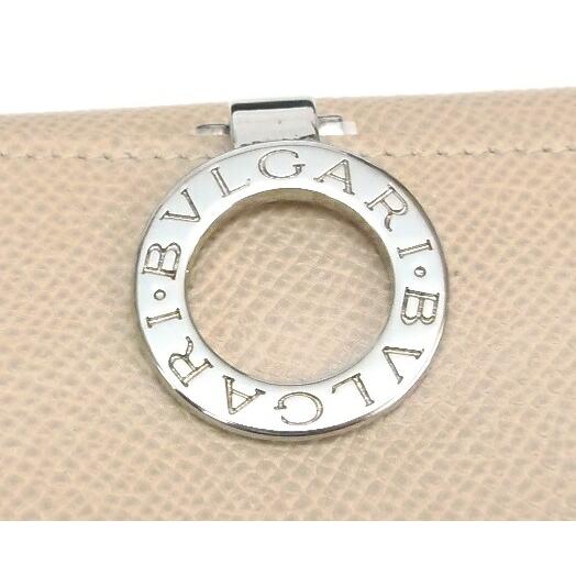 BVLGARI ブルガリ 長財布 ロゴクリップ ベージュ レザー 【中古 BVLGARI ブルガリ 長財布 ロゴクリップ ベージュ レザー 【中古