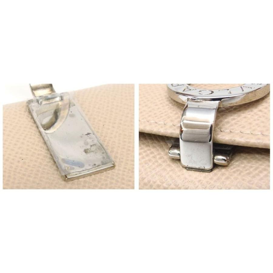 BVLGARI ブルガリ 長財布 ロゴクリップ ベージュ レザー 【中古 BVLGARI ブルガリ 長財布 ロゴクリップ ベージュ レザー 【中古