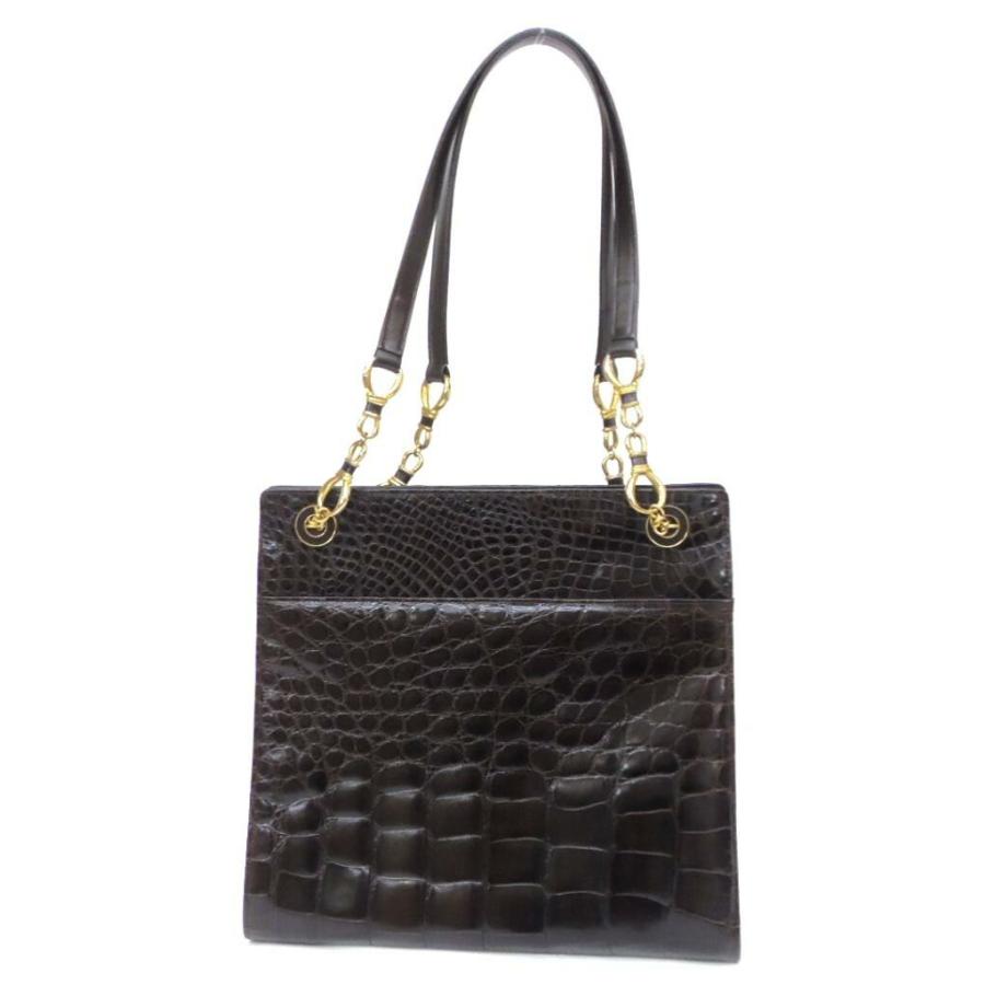 COMTESSE コンテス クロコダイル ハンドバッグ ブラウン