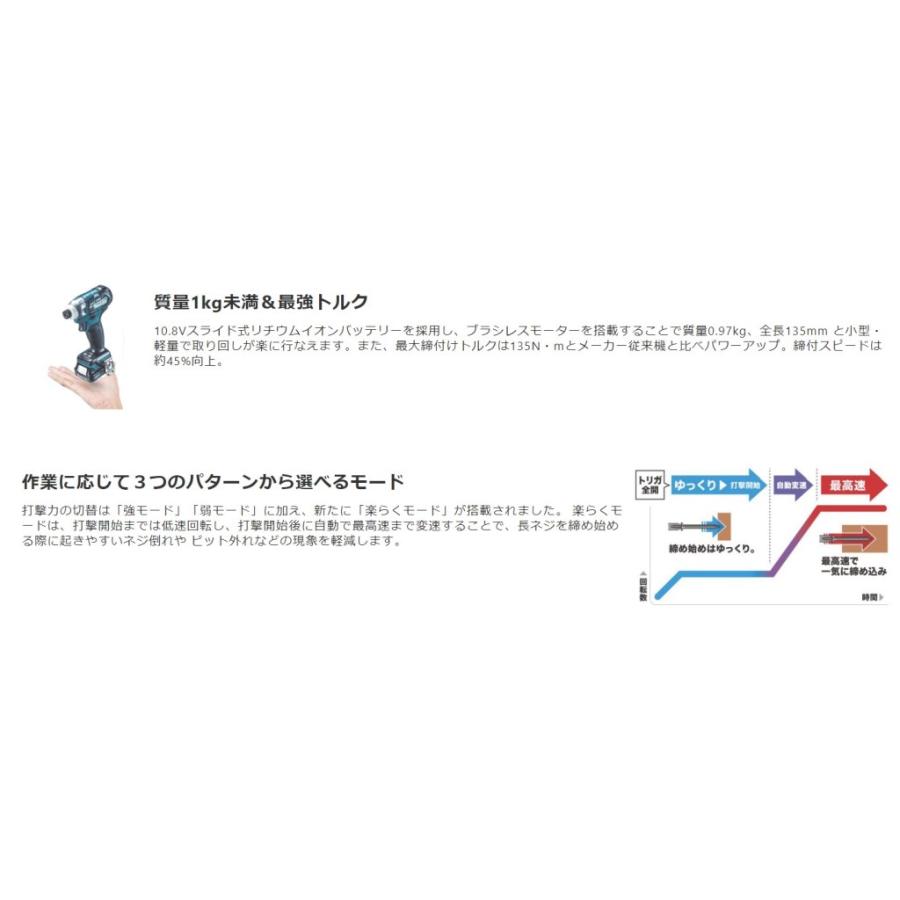 マキタ makita 充電式インパクトドライバ TD111DSHX 青 1.5Ah(62011)｜horita78｜02